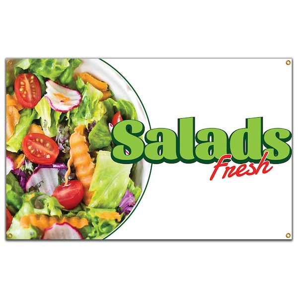 Salads Banner Concession Stand Food Truck Single Sided